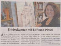 Entdeckungen mit Stift und Pinsel, Wochenspiegel 13.10.2018